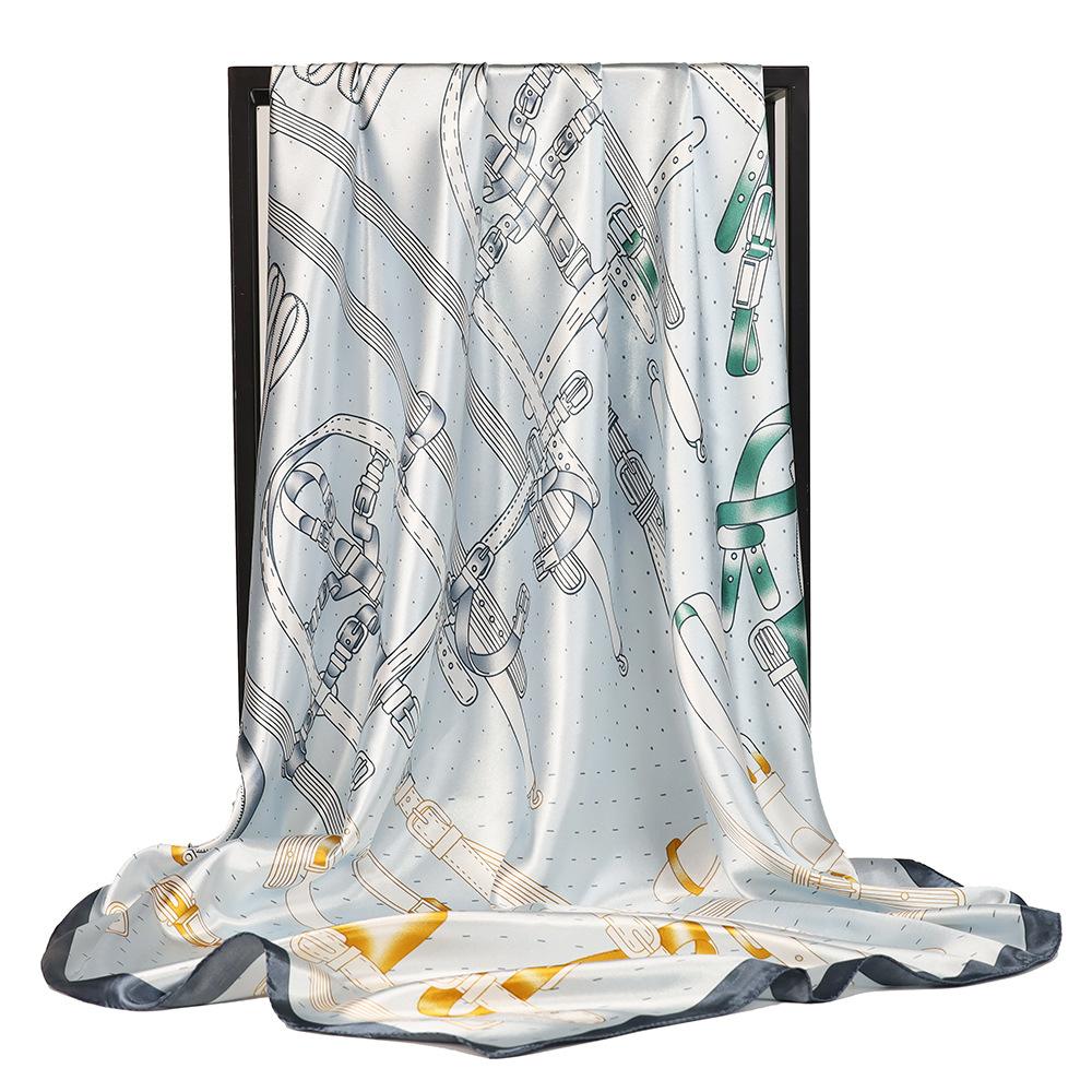 Vysoce kvalitní luxusní hedvábné šátky čelenka Šály Šála na krk pro ženy Řetízek Hedvábný šátek Dámská ozdobná šála