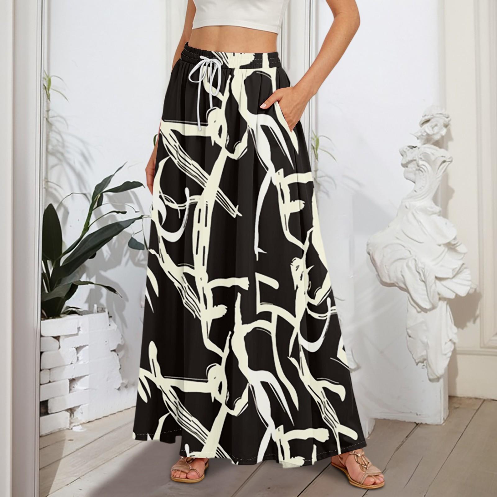 

Женские струящиеся расклешенные юбки-макси с оборками и эластичным поясом, элегантные многослойные длинные юбки в стиле бохо XL