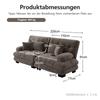 Cloud Corner Sofa for Living Room, Chenille Double Sofa with 2 Lumbar Pillows and 2 Decorative Pillows, Solid Wood Frame, Chenille Brown
