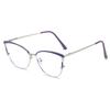 Metal Frame Anti Blue Light Glasses Cat Eye Type Non Prescription Protective Goggles Decorative Flat Glasses Lentes Mujer