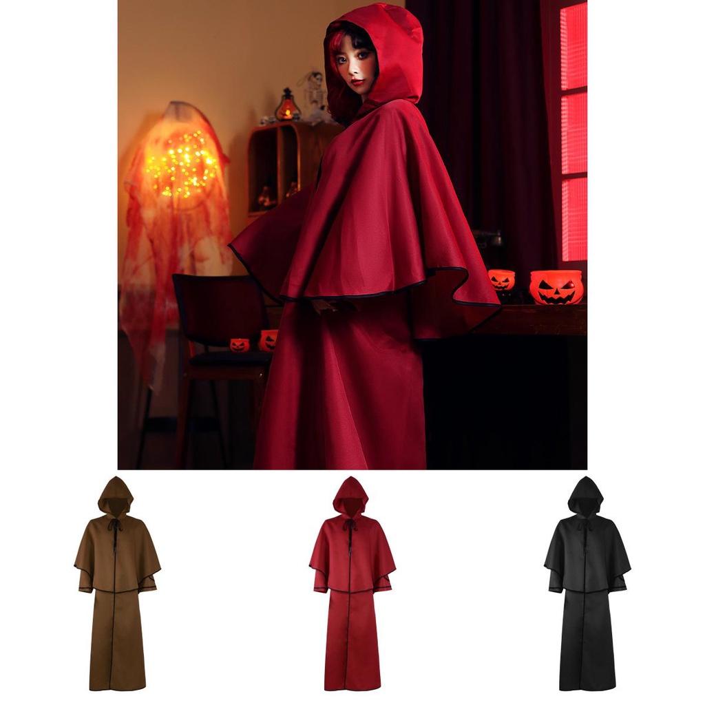 Vintage Guide Robe Hooded Cloak For Halloween Cosplay- 5 Colors