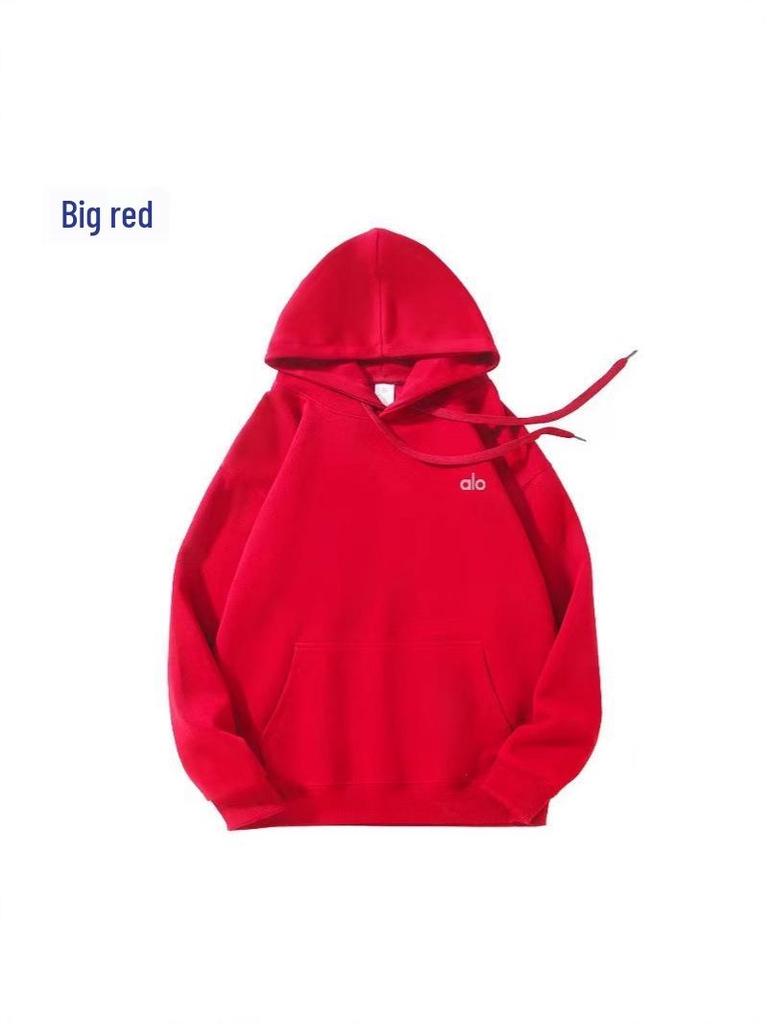 Alo Yoga Grenzüberschreitendes versilbertes Kapuzensweatshirt: Lässiger lockerer Komfort-Pullover für Herren und Damen für Herbst und Winter