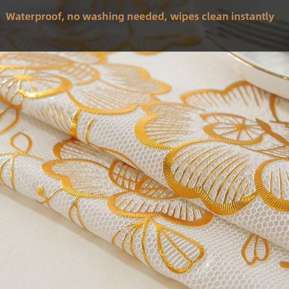 Smooth Table Cover Cloth Rectangular Desk Protection Cover Gold-embossed Tablecloth  Proposal Props