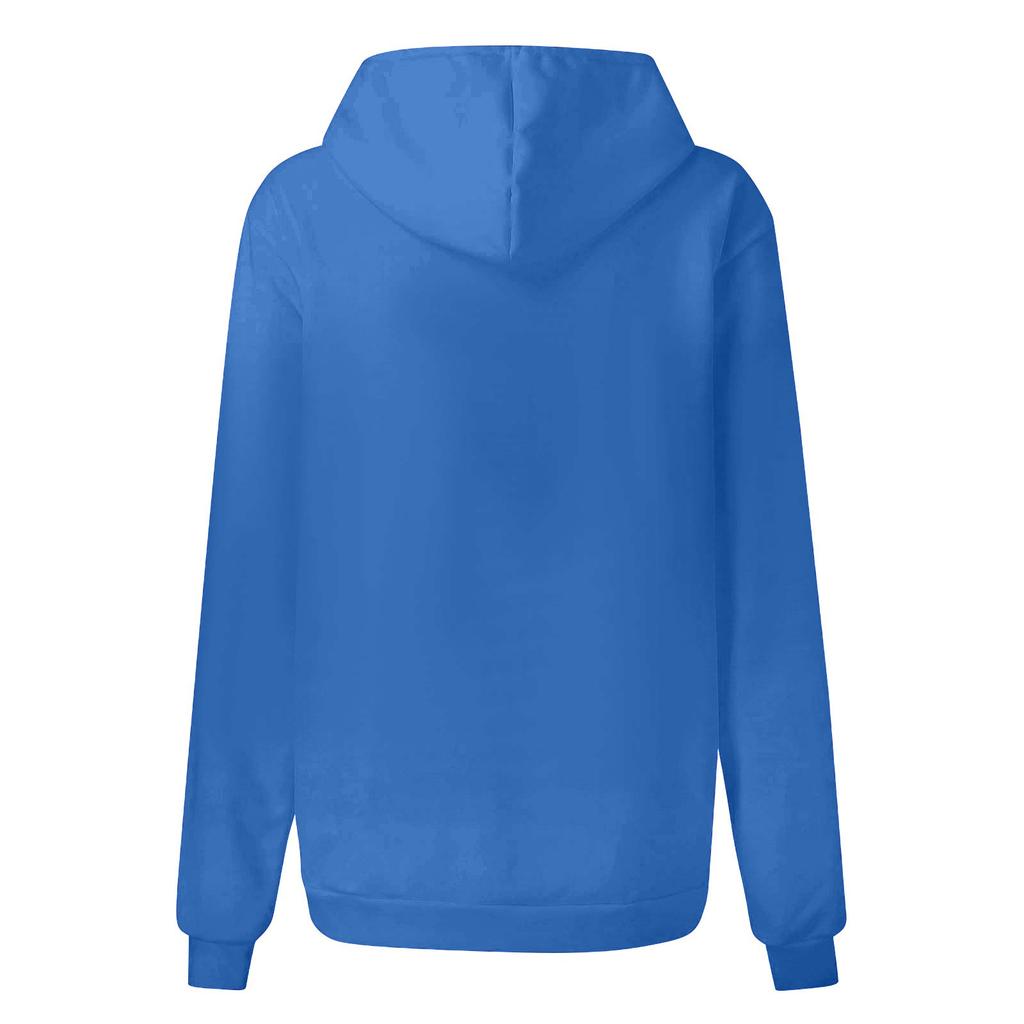 Women's Casual Fashion Long Sleeve Solid Color Zip Pullover Hoodies Sweatshirt Top
