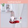 Festive Christmas Curtain Tiebacks With Striped Hat And Long Bearded Gnome Design