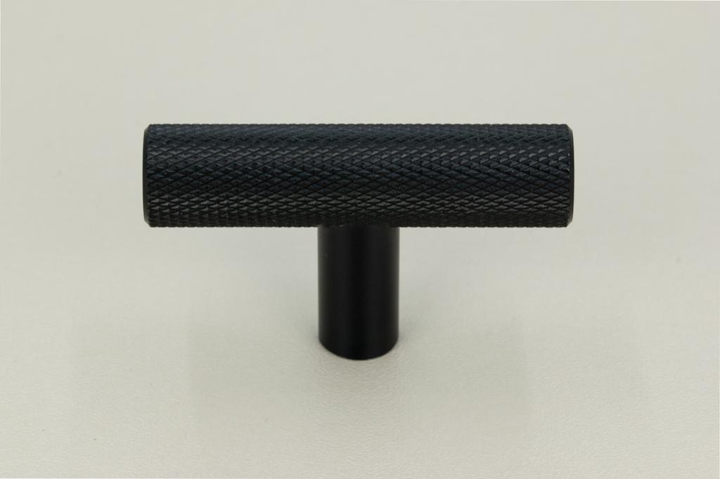 Furniture knob railing grooved metal black