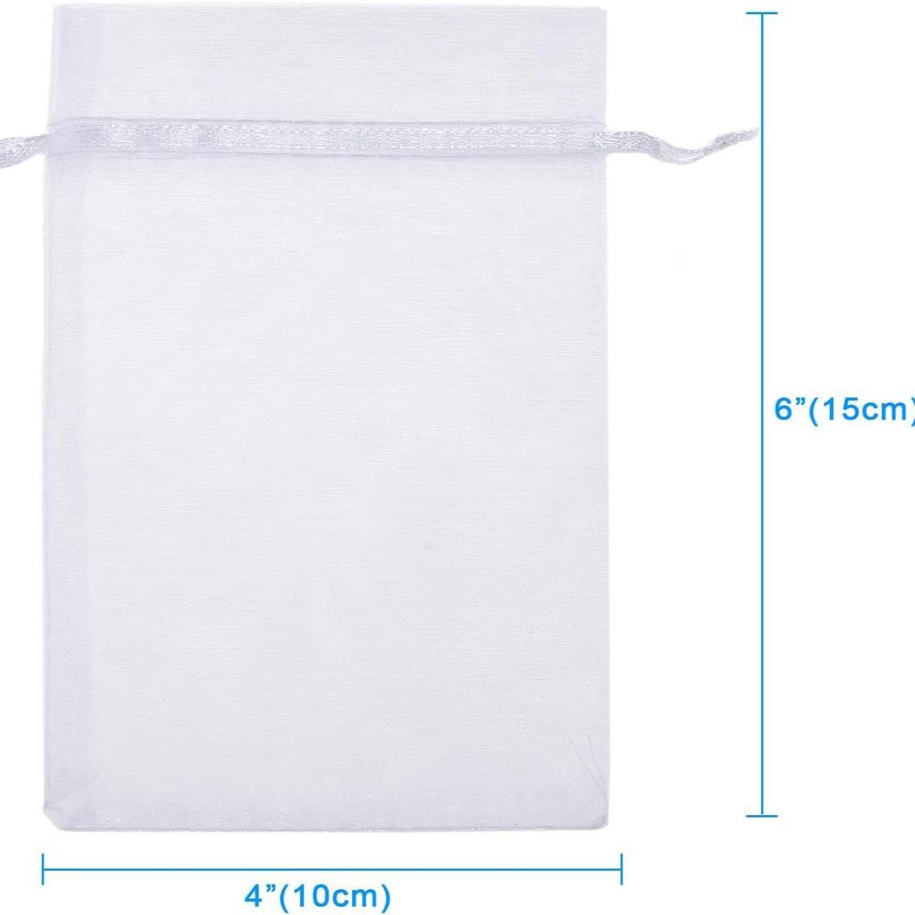 50Pcs White Organza Bag Set For Jewelry Gift Party Favor Bags with Drawstring for Wedding Christmas Small Jewelry Storage