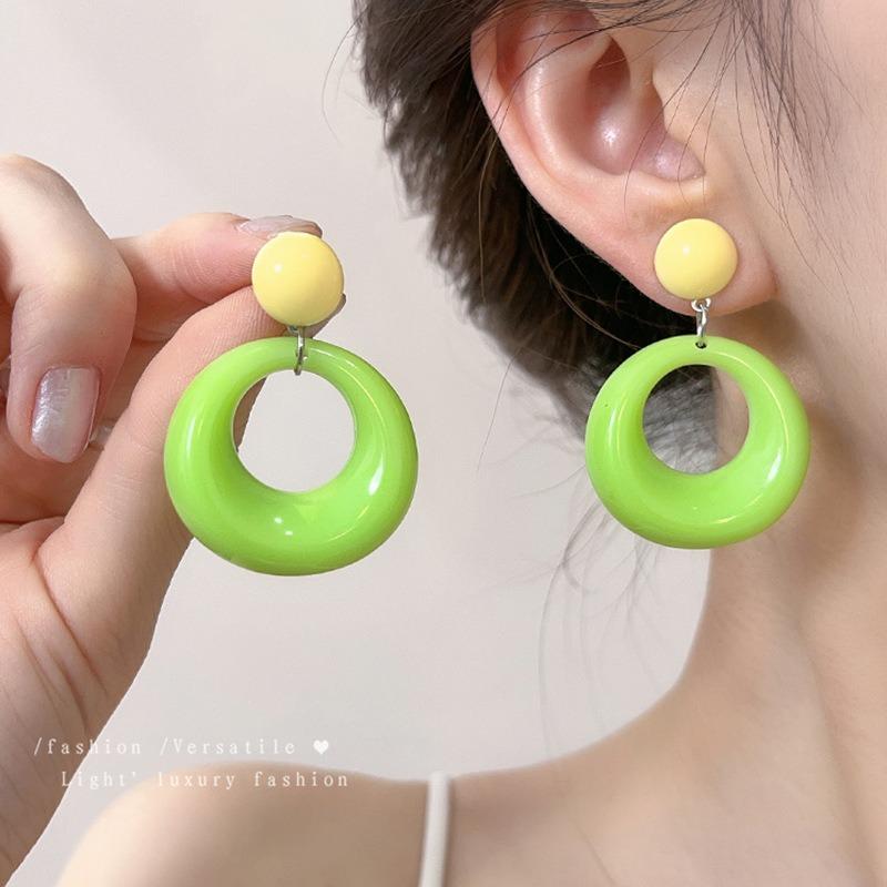 Summer dopamine color stud earrings women's new popular high-end earrings Internet celebrity niche design earrings
