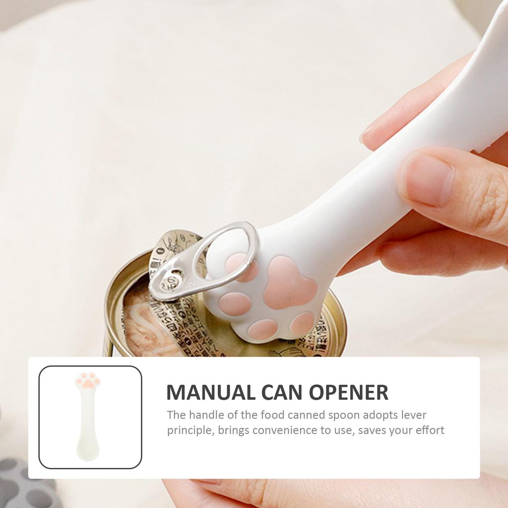 Silicone Cat Food Spoon Manual Can Opener Multifunctional Pet Food Can Scoop Lid Lifter Feeding Mixing Spoon Lid Lifter