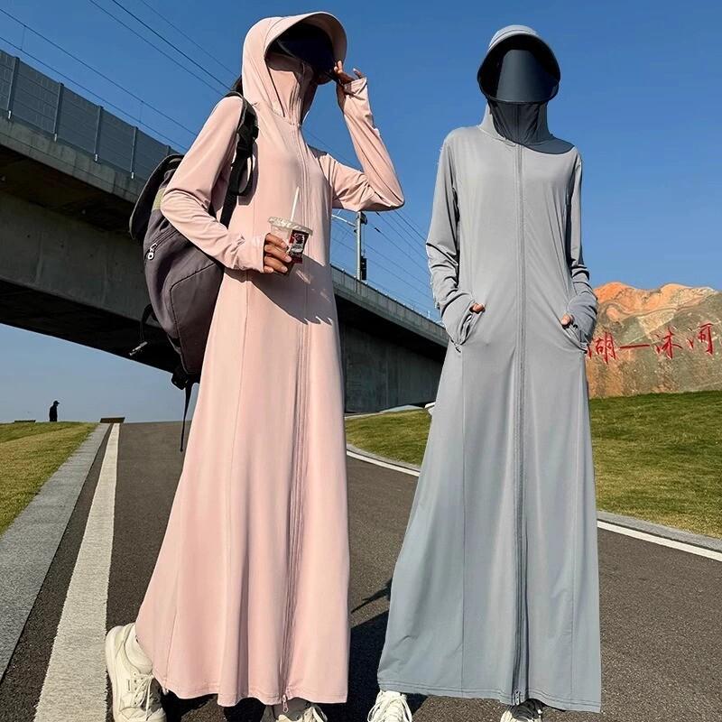 Sunscreen clothes women's summer 1011 new long coat ultraviolet breathable full body blouse ice silk thin