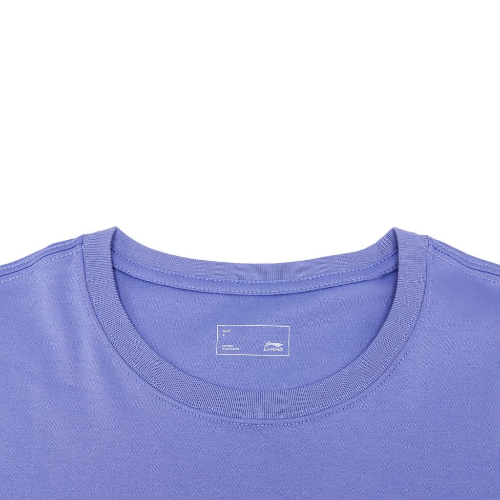 Li-Ning Sport Lifestyle Series Pattern Printed Letter Round Neck T-Shirt Women tops ATSW312-3