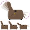 Vidaxl Lift-Up Massage Chair, Reclining, Brown, Fabric Upholstered