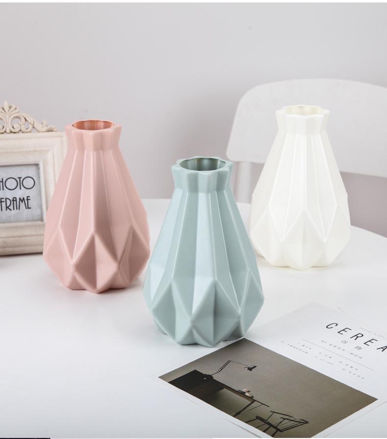 Nordic-Style Creative Plastic Vase: Multi-Color & Design Options for Green Plants & Dried Flowers