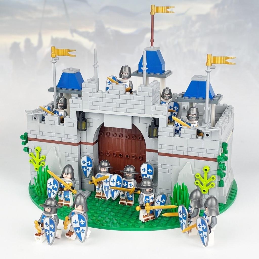 Kreative Mitte des Jahrhunderts Burg Militärfestung Moc Szene Zubehör Bausteine Steine Spielzeug Geschenke für Kinder