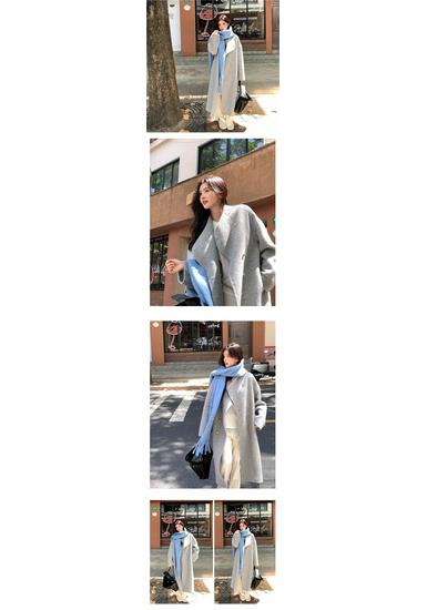 Women's Mid-Length Gray Wool Coat - Double-Sided, High-End Feel for Autumn/Winter 2025.