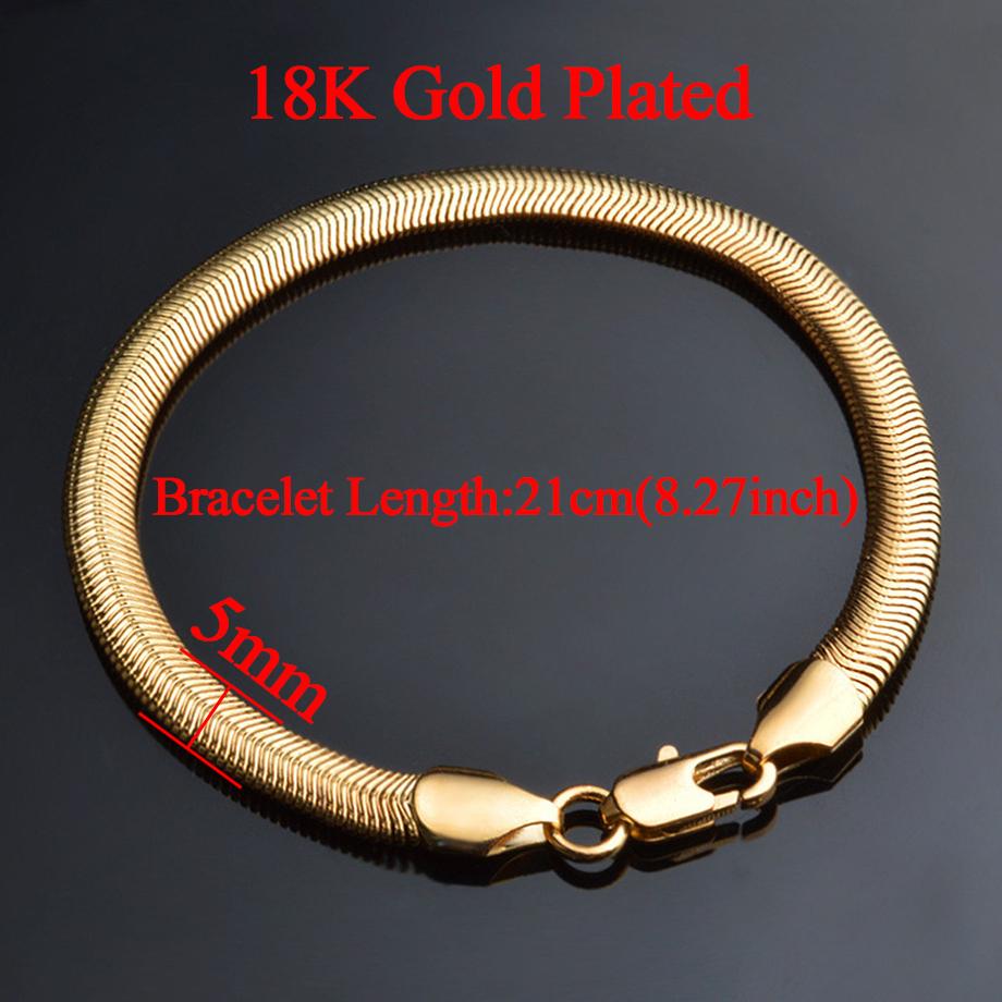 Snake Chain Link Bracelet Male Wholesale Braslet 2025 Gold Color Stainless Steel Bracelets for Men Women Punk Jewelry Gift