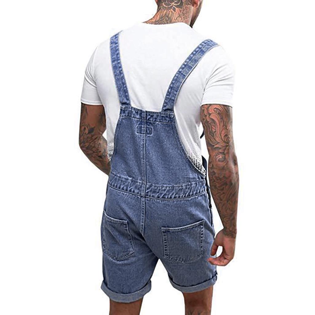 Mens Plus Pocket Jeans Overal Jumpsuit Streetwear Overal Suspender Kalhoty