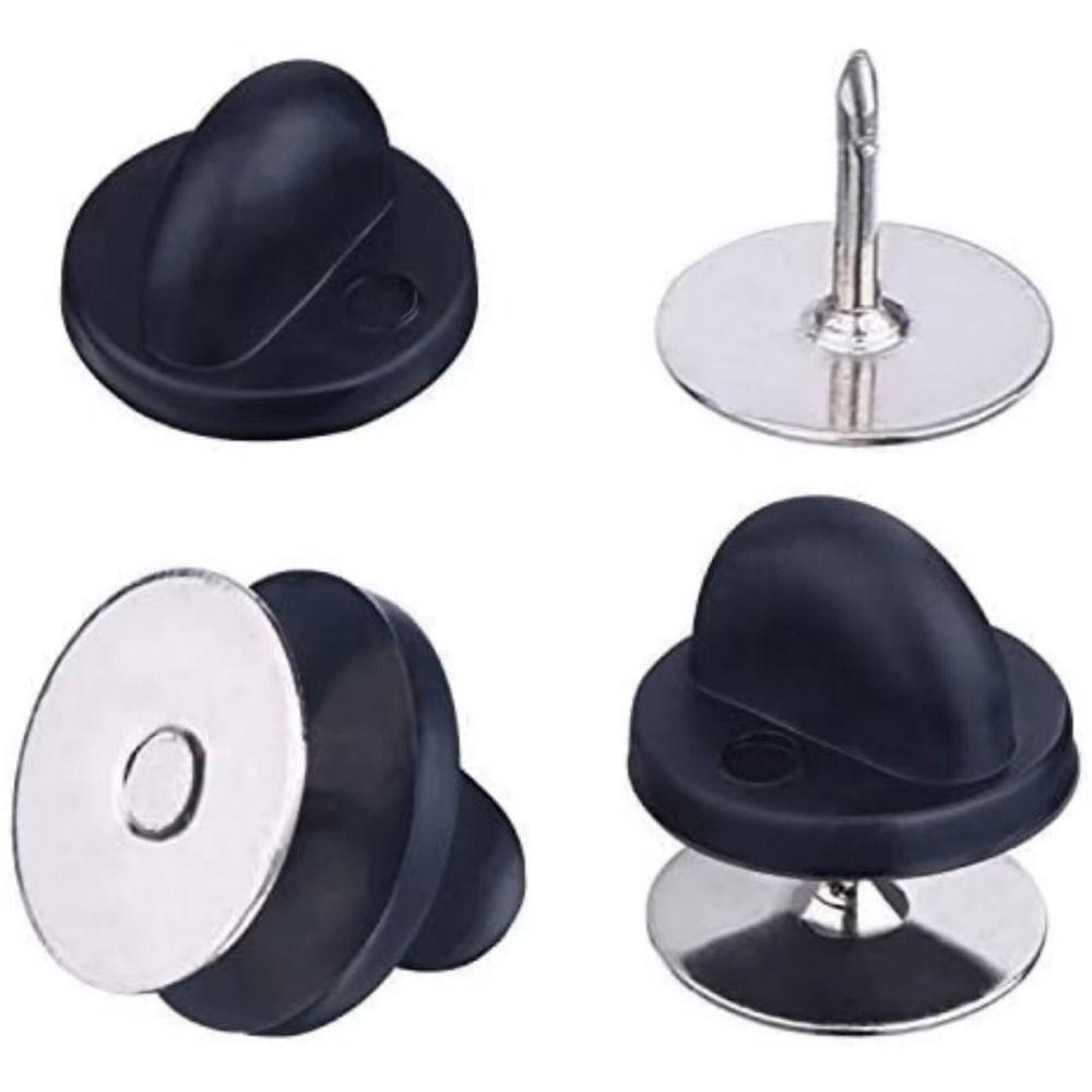 80Sets Secure Clasp Rubber Pin Backs Metal Pin Pin Cap Keeper Butterfly Clutch Handmade Supplies