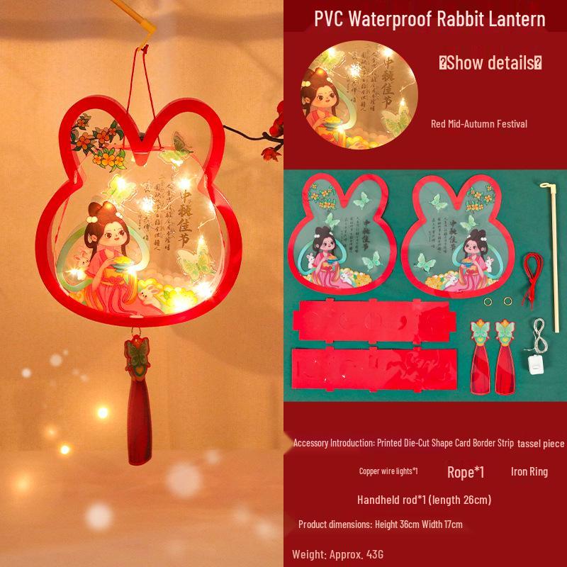 DIY Mid-Autumn Festival Glowing Lantern Kits for Kids - Ancient Style with Rabbit & Flower Designs