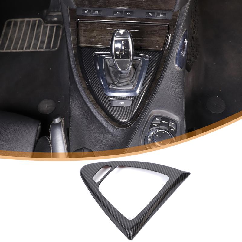 For BMW 6 Series E63 E64 2004-2009 Accessories Car Center Console Gear Shift Panel Frame Cover Trim ABS Carbon Fiber