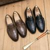 New Men Loafers Brown Black Round Toe Slip-On Men Dress Shoes Business Handmade Wedding Size 38-44