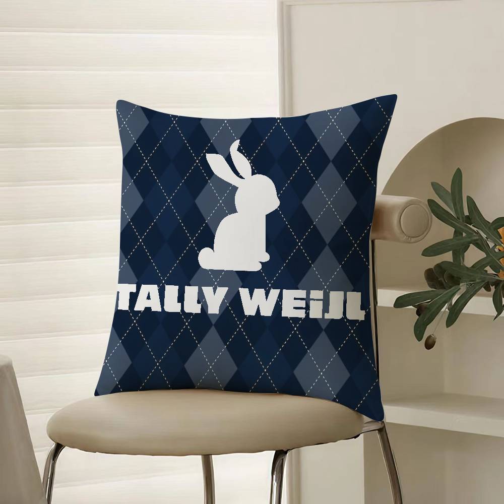 Fashionable And Trendy Design Tally Weijl-I Pillow Case Comfort Sofa Bed Silky elegant Invisible zipper Decorative cushion cover