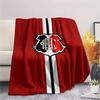 CRF Club Red White Black Vertical Stripe Logo Print Flannel Blanket Soft Warm Throw Blanket For Sofa Bed Couch Brazil Soccer Fan Home Decor Gift