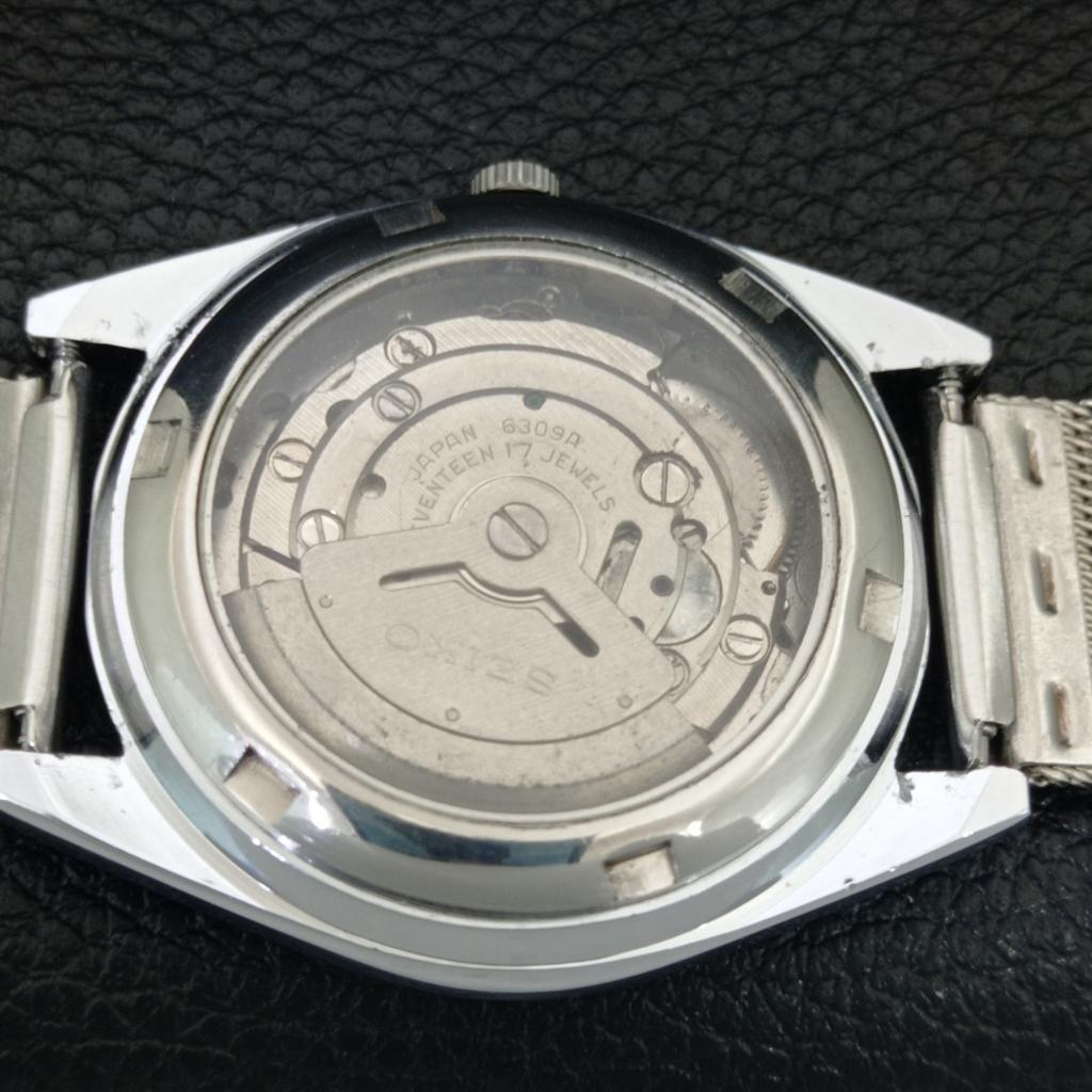 VINTAGE REFURBISHED SEIKO 5 AUTOMATIC JAPAN MENS BLACK DIAL WATCH a444568-1