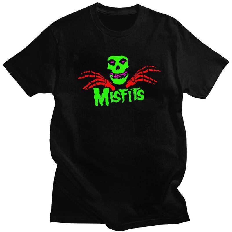 

Custom Male Horror Punk Rock Misfits Skull T Shirt Short Sleeves Cotton Tshirt Classic T-shirt Casual Tees Clothing - Men s S... S разноцветный