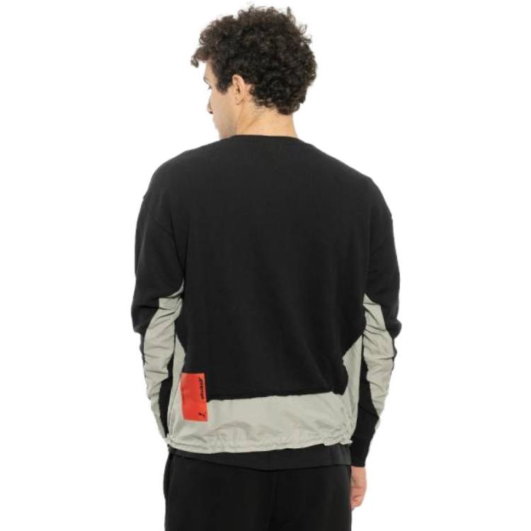 Puma X Attempt Printed Patchwork Casual Crew Neck Sweatshirt Men Tops Black 598273-01
