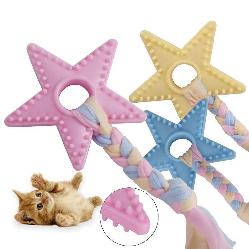Durable Pet Dog Puppy Toy Star Shape Teething Chew Biteresistant And Safe Nontoxic Tpr Rubber