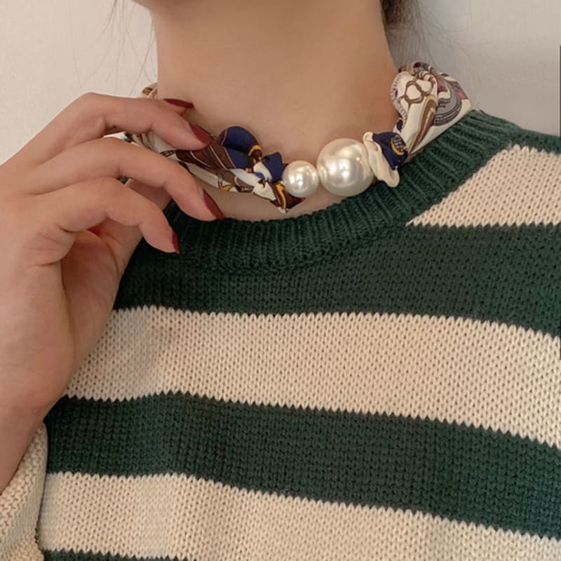 GETMEBLING Pearl Petit Scarf&Necklace