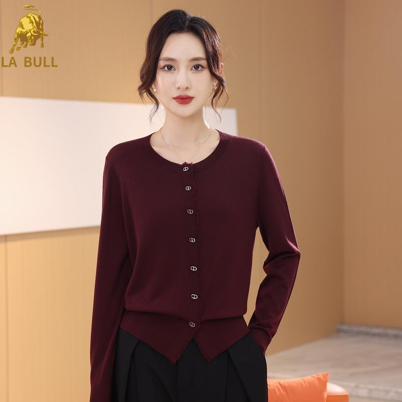 

Женский вязаный кардиган с круглым вырезом LA BULL XL