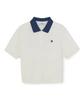 Emelbi Women'S Basic Crop Collared T-Shirt Ny (Ivory)