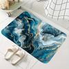 1Pcs Anti Fatigue Kitchen Rugs Blue Marble Textured Waterproof Non-Slip Thick Cushioned Kitchen Mat Heavy Duty Comfort Standing Mat for Kitchen