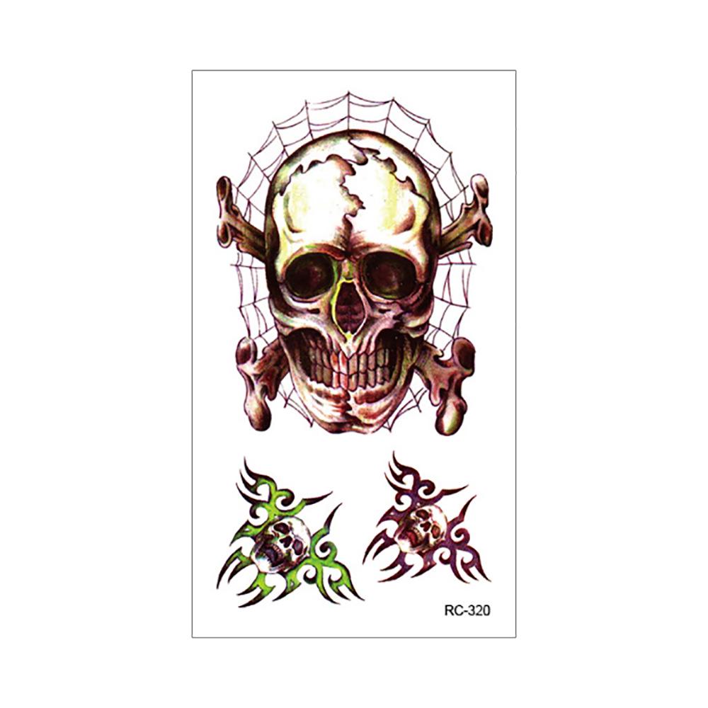 Vodotěsné Halloweenské dočasné tetovací nálepky: Realistické jizvy po krvi a noži pro hororový make-up.