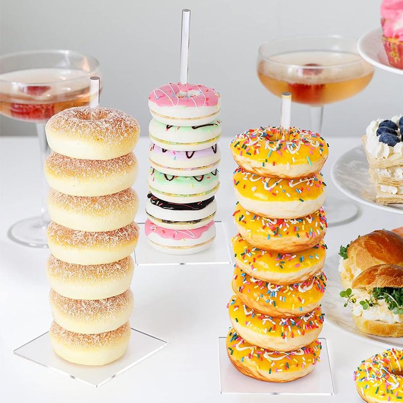 Acrylic Doughnut Holder Dessert Display Rack Dim Sum Bread Sales Rack Donut Stand Birthday Party Wedding Table Decoration