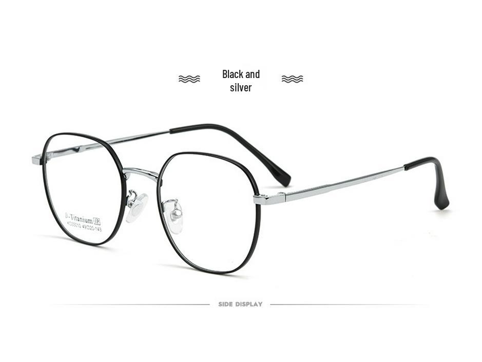 Danyang KO33010K Women's Polygon Retro Eyeglass Frame - Ultralight Non-Magnetic Titanium