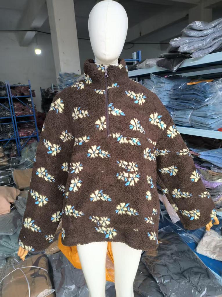 Felpa Pullover Calda in Pile da Donna Europea e Americana Autunno/Inverno 2025
