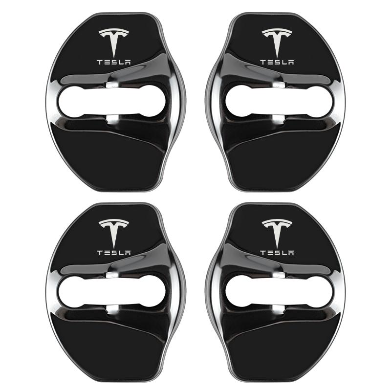 

4Pcs Car Door Lock Cover Auto Stainless Steel Dustproof Protection Case Automotive For Tesla Model Y Model 3 Model X Accessories