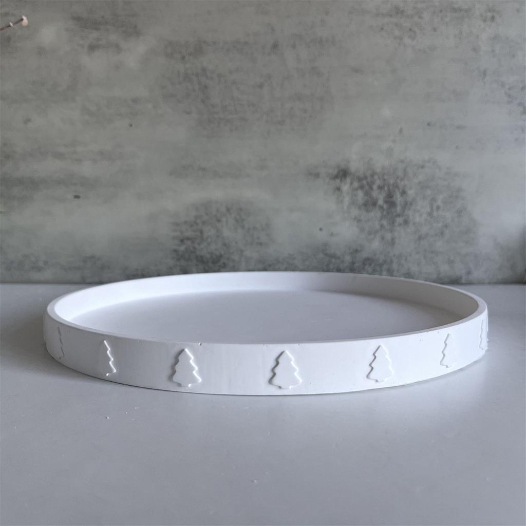 Hand-Making Plate Moulds Christmas Tree Pattern Decorative Trays Moulds Silicone Texture Suitable for Crafting Plate