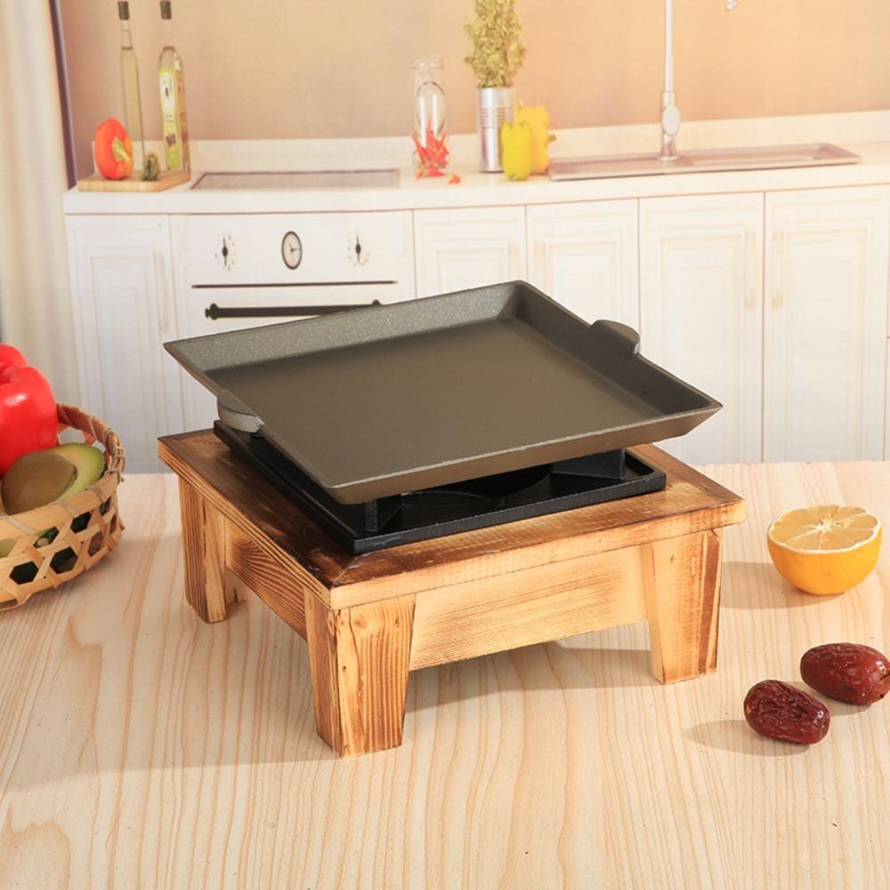Rustic Style Camping Oven Stove Wood Frame Charcoal Oven Stove Portable Barbecue Grill Outdoor