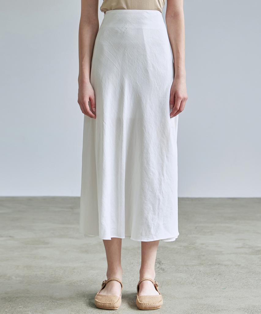Nigaennikol Satin Long Skirt_White