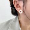 Bow Flower Zircon Stud Earrings Female Sweet High-End Temperament Design Earrings Niche Light Luxury Earrings