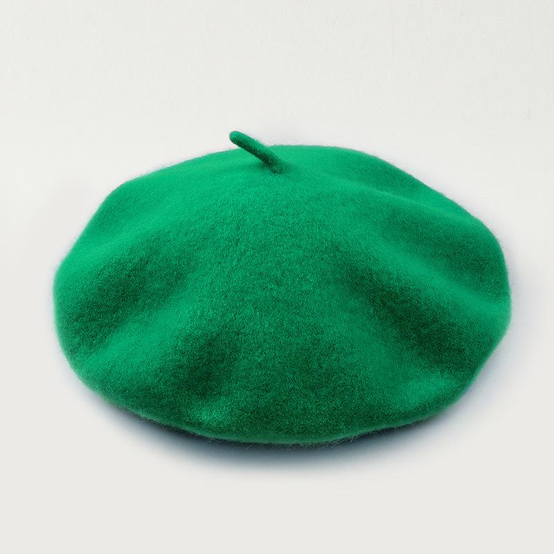Dámský fialový vlněný baret: Klobouk se širokou krempou, Vintage britský, korejský a japonský styl pro podzim/zimu