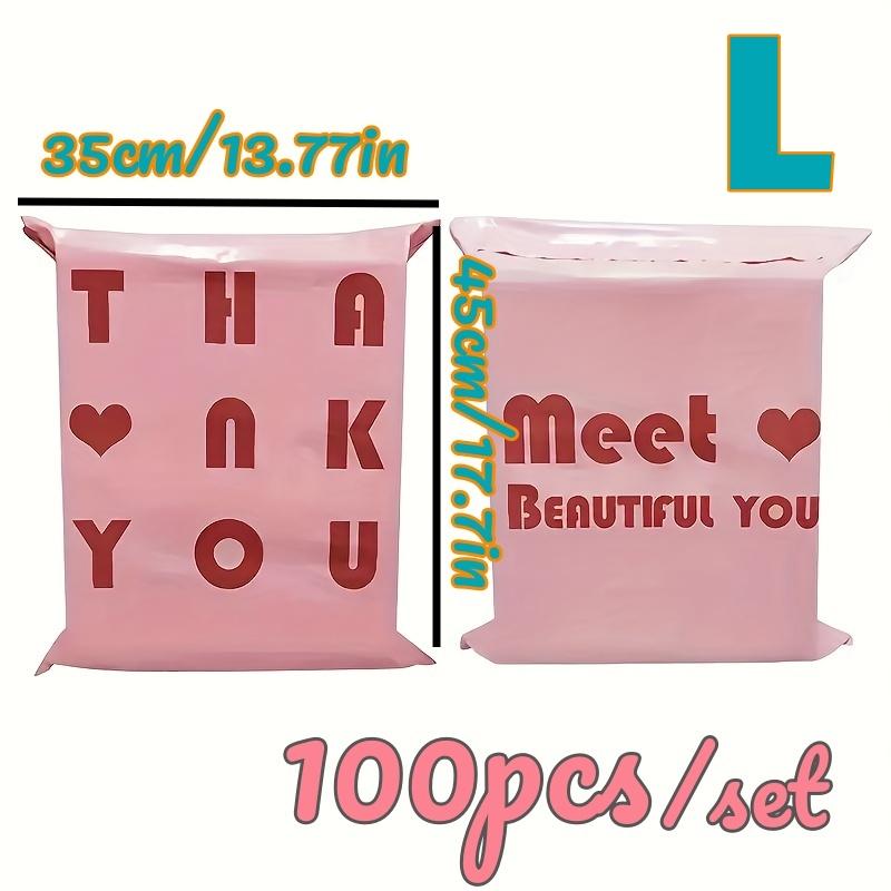 Pink Packing Bag 100pcs Thick Courier Bag Waterproof Durable Shopping Bag For Clothing Logistics Gift Packaging Mail Envelope