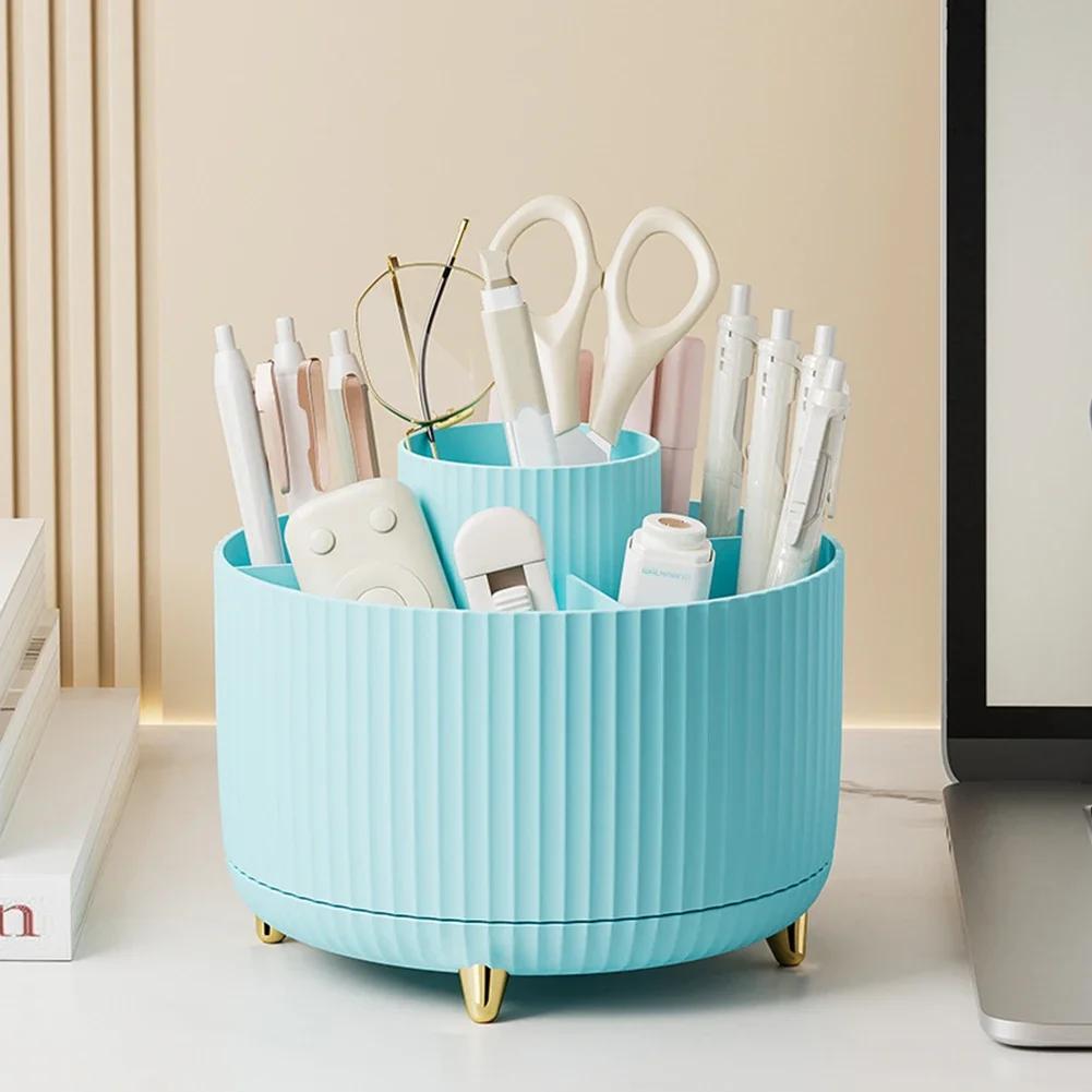 New Large Capacity 360 Rotating Makeup Organizer Desktop Cosmetic Storage Box Lipstick Makeup Brush Pen Holder for Bathroom