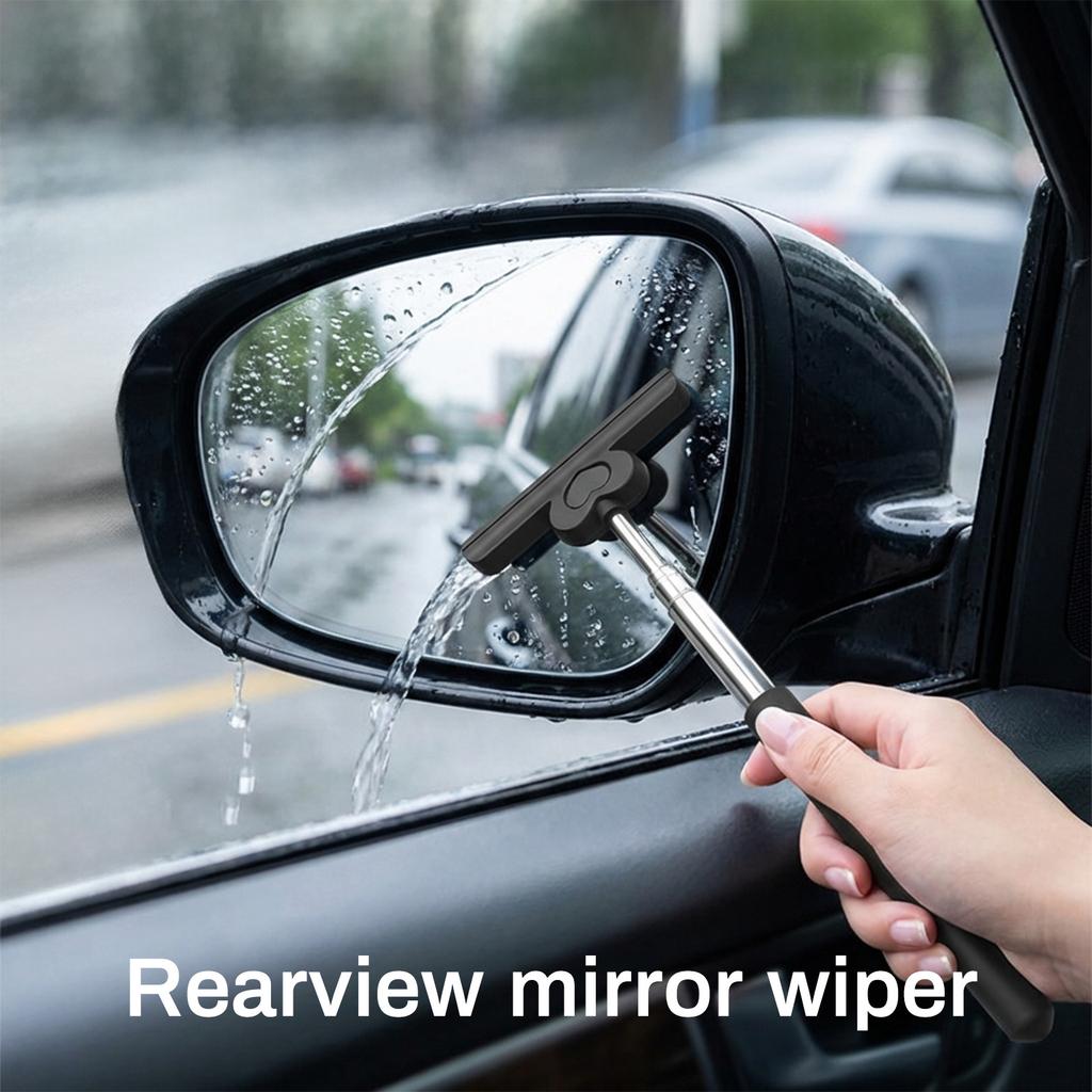 Rearview Mirror Wiper Snow Shovel Defogging Glass Scraper Car Extendable Rain Wiper