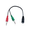 3.5mm Dual Audio Adapter Cable for Headset, Red/Green PVC Splitter for Notebooks