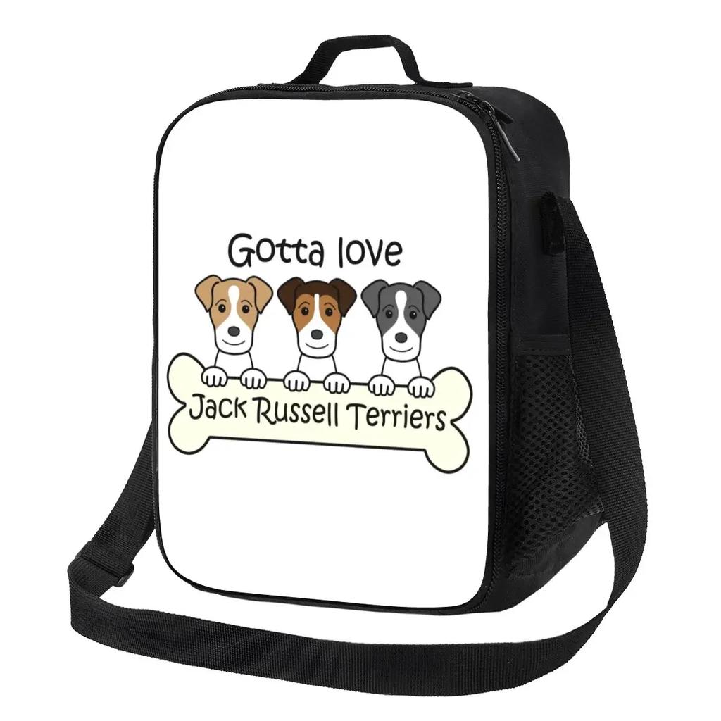 Jack Russell Terrier Dog With Pencil Portable Lunch Box Leakproof Animal Thermal Cooler Food Insulated Lunch Bag School Student